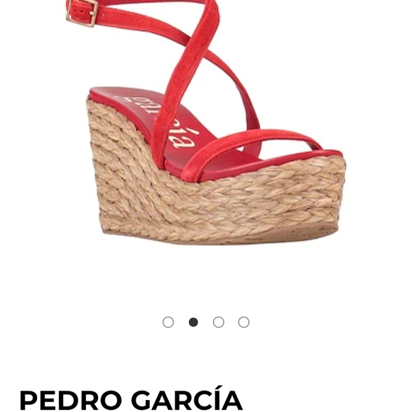 Pedro Garcia Shoes - Pedro Garcia Red Strappy Wedge Sandals